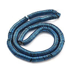 電気めっき合成非磁性ヘマタイト ビーズ 連売り  ウェーブディスク  ブルーメッキ  6x1mm  穴：0.9mm  約364個/連  15.75''（40センチメートル）&nbsp;G-B132-A01-01F