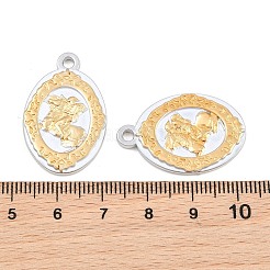 304ステンレスペンダント  ナポレオンの肖像画が描かれた楕円形のチャーム  ゴールデン·ステンレス鋼色  29x19x2.5mm  穴：2mm&nbsp;SA-CBA275E-01GP-03