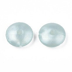 不透明なアクリルビーズ  フラットラウンド  アクアマリン  10x4mm  穴：1.5mm  約2300個/500g&nbsp;OACR-N131-019D