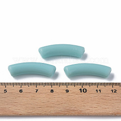 不透明なアクリルビーズ  カーブチューブ  ライトブルー  32x10x8mm  穴：1.8mm&nbsp;MACR-S372-002B-13-4809
