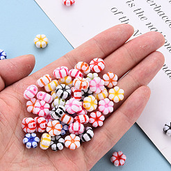クラフトアクリルビーズ  花  ミックスカラー  10x5mm  穴：1.8mm  約1650個/500g&nbsp;MACR-S373-06F