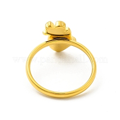 女性用ハート 304 ステンレススチール 指輪  アンティーク黄金  2mm  内径：usサイズ6 3/4（17mm）  ハート：12.5x10mm&nbsp;STAS-K248-03AG
