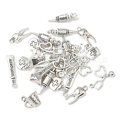 30pcs6スタイルチベットスタイルアロイペンダント  カドミウムフリー＆ニッケルフリー＆鉛フリー  アンティークシルバー  12.5~28x6.5~14.5x2.5~6.5mm  穴：1.5~2mm  5個/スタイル&nbsp;TIBEP-FP0001-18