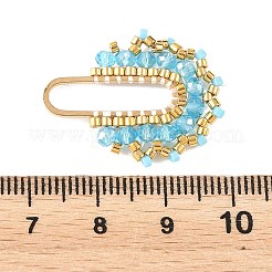 Brass & Seed Baeded & Glass Connector Charms&nbsp;PALLOY-MZ01372-01