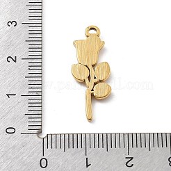 304ステンレススチールラインストーンペンダント  18KGP本金メッキ  花  25.5x19.5x2mm  穴：1.5mm&nbsp;X-STAS-D300-01G-02