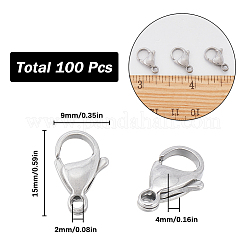 100Pcs 304 Stainless Steel Lobster Claw Clasps&nbsp;STAS-SC0007-12
