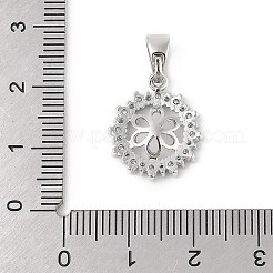 Brass Micro Pave Clear Cubic Zirconia European Dangle Charms Bails&nbsp;KK-K297-59P