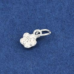 スターリングシルバーの花チャーム925個  丸カン付き  銀  8.5x6x2.5mm  穴：3.5mm&nbsp;STER-K183-14S