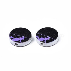 Halloween Printed Natural Wood Beads&nbsp;WOOD-T021-60