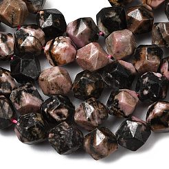 天然石ロードナイトビーズ連売り  スターカットラウンドビーズ  多面カット  7~8x7~8x7~8mm  穴：1mm  約46~47個/連  14.72''~15''（37.4~38.1センチメートル）&nbsp;G-Z119-A19-02