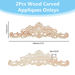 Wood Carved Onlay Applique Craft&nbsp;WOOD-WH0043-02