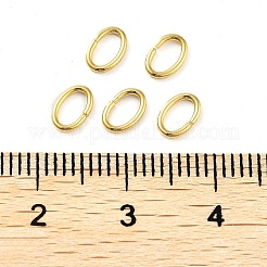 304ステンレススチールオープン丸カン  オーバル  18KGP本金メッキ  4x6x0.8mm  20ゲージ  内径：2.5x4.5mm&nbsp;STAS-F221-46Q-G