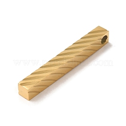イオンプレーティング（IP）304ステンレスペンダント  長方形  ゴールドカラー  40x5x5mm  穴：3mm&nbsp;STAS-D039-02B-G