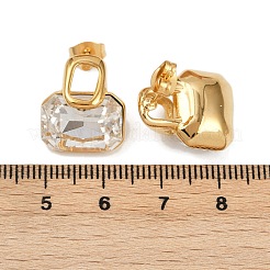 304 Stainless Steel Micro Pave Clear Cubic Zirconia Stud Earrings&nbsp;EJEW-V014-03G
