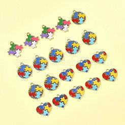 20Pcs 5 Styles Alloy Enamel Pendants&nbsp;ENAM-FS0003-57