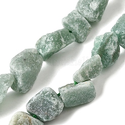 天然グリーンアベンチュリンジェムストーンビーズ連売り  ラフ原石  ナゲット  7~25x9~26x7~20mm  穴：0.8~1.2mm  約10~18個/連  7.28''~7.87''（18.5~20センチメートル）&nbsp;G-S386-C03