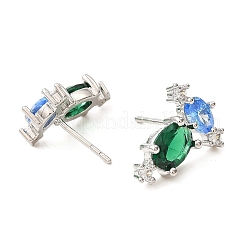 Oval Brass Stud Earrings&nbsp;EJEW-L270-18P