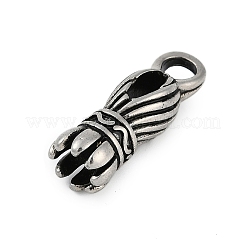 304ステンレスペンダント  コラムチャーム  アンティークシルバー  30.5x10mm  穴：5mm&nbsp;STAS-F310-04AS-02