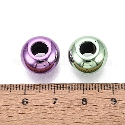 UVメッキ不透明アクリルヨーロピアンビーズ  ロンデル  大穴ビーズ  ミックスカラー  13.5~14x8~8.5mm  穴：5.5mm&nbsp;OACR-Q200-10A