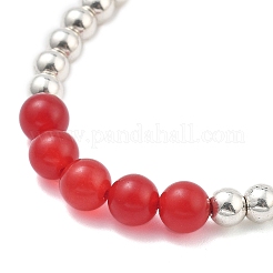 2Pcs Natural & Dyed Malaysia Jade & Alloy & Brass Beads Bracelets&nbsp;BJEW-JB11211