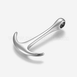 変色しにくい304ステンレススチールペンダント  アンカー  ステンレス鋼色  34x24x6mm  穴：4mm&nbsp;STAS-F158-26P