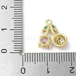 Brass Micro Pave Cubic Zirconia Pendants&nbsp;KK-P290-02B-G