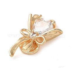 真鍮製ガラスペンダント  花束チャーム  18KGP本金メッキ  21.5x14x5mm  穴：1.2mm&nbsp;KK-G483-05G