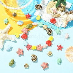 40個 10種類の手作り磁器ビーズ  光沢釉の磁器  混合図形  13.5~22.5x9~21x5.5~14mm  穴：1.5~3mm  4個/スタイル&nbsp;PORC-CJ0001-44