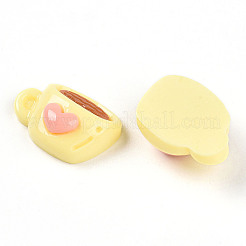 オペーク樹脂カボション  心のこもったコーヒー  シャンパンイエロー  13.5~14.5x20x7.5mm&nbsp;CRES-T025-03D