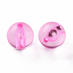 透明なアクリルビーズ  ラウンド  パールピンク  16x15mm  穴：2.8mm&nbsp;X-MACR-S370-A16mm-708