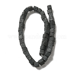 染色&天然溶岩石ビーズ連売り  キューブ  スレートグレイ  8~9x8~9x8~9mm  穴：1mm  約43個/連  15.74インチ&nbsp;G-L435-01-8mm-23