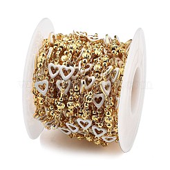 Brass Heart Link Chains&nbsp;KK-D368-03G-D