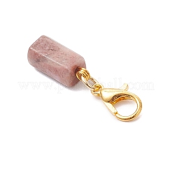 7Pcs Column Natural Rhodonite & Canadian Jade & Aquamarine & Amethyst & Apatite & Lapis Lazuli & Labradorite Pendant Decorations&nbsp;HJEW-JM03745-02