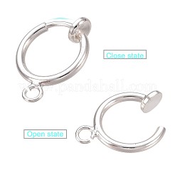 Brass Clip-on Hoop Earring Findings&nbsp;X-KK-P102-01S