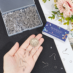 316サージカルステンレススチールピアスフック200個  304ステンレススチール丸カン200個  200個のプラスチック製イヤーナット  ステンレス鋼色  4~20x0.7~19.5mm  穴：1~2mm  ピン：0.7mm&nbsp;DIY-SC0024-18