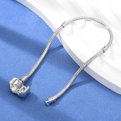真鍮製スネークチェーンリンクブレスレット（男性用、女性用）  ステンレス鋼色  7-1/2x1/8インチ（19x0.4cm）&nbsp;BJEW-G736-06P