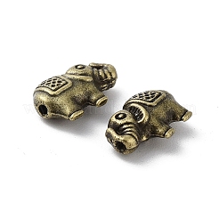チベット風合金ビーズ  カドミウムフリー＆鉛フリー  象  アンティークブロンズ  8x13x4mm  穴：1mm  約854個/1000g&nbsp;FIND-Q094-31AB