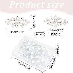 4Pcs Glass Cabochons(Hot Melt Adhesive On The Back)&nbsp;GGLA-FG0001-01