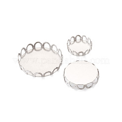 150Pcs 5 Styles 316 Surgical Stainless Steel Lace Edge Bezel Cups&nbsp;STAS-CD0001-09