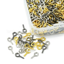 500本の鉄ネジアイピンペグベイル  片穴パーツ用  ミックスカラー  10x5x1.2mm  穴：2.8mm&nbsp;IFIN-YW0001-66