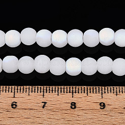 Frosted Imitation Jade Glass Beads Strands&nbsp;GLAA-T032-J6mm-MBB01