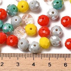 ガラスビーズ  多面カット  ロンデル  グレー  8x6mm  穴：1mm  約135個/56g&nbsp;LS-EGLA-A034-SM8mm-44