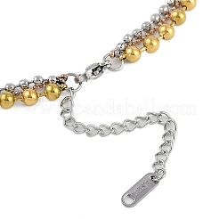 Stainless Steel Ball Chain Multi Layered Necklaces for Women&nbsp;NJEW-D088-02G-02