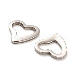変色しないステンレスペンダント  ハートチャーム  ステンレス鋼色  14x15x1.5mm  穴：11x6mm&nbsp;STAS-L276-01P-01