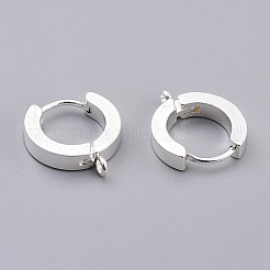 304 ステンレススチール ハギー フープ イヤリング ファインディング  カン付き  リング  銀  15.5x14x3mm  穴：1.6mm  ピン：1mm&nbsp;STAS-I167-01A-S