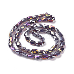 Faceted Electroplated Glass Beads Strands&nbsp;GLAA-G092-D02