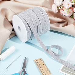 平らなポリコットン中空コード1ロール  靴紐作り  洋服アクセサリー  プラスチックスプール1個付き。  濃いグレー  12mm  約27.34ヤード（25m）/ロール&nbsp;OCOR-BC0005-98B