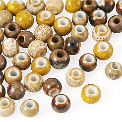 50Pcs 5 Colors Handmade Porcelain Beads&nbsp;PORC-TADJ0001-06B