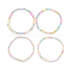 Dyed Natural Freshwater Shell & Electroplate Non-magnetic Synthetic Hematite Beads Stretch Bracelets for Women&nbsp;BJEW-JB13632