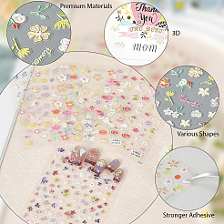 4Pcs 4 Styles Flower Pattern Self Adhesive PET Nail Art Stickers Decals&nbsp;MRMJ-SP0001-19